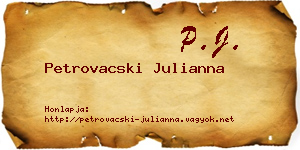 Petrovacski Julianna névjegykártya